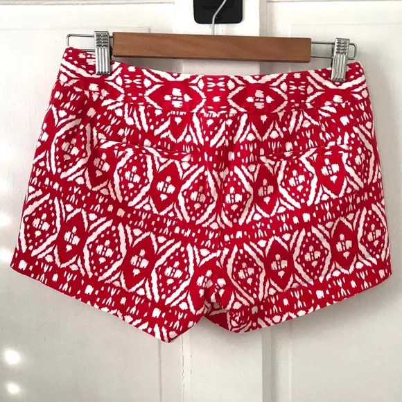 J Crew red & white city fit stretch IKAT shorts - Picture 6 of 12